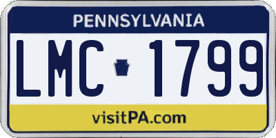 PA license plate LMC1799