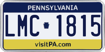 PA license plate LMC1815