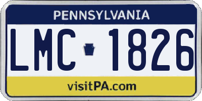 PA license plate LMC1826