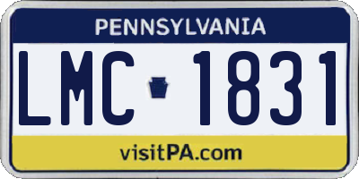 PA license plate LMC1831