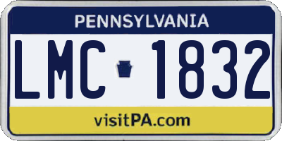 PA license plate LMC1832