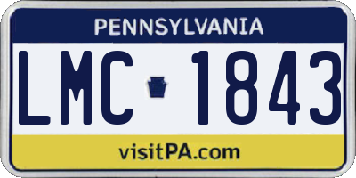 PA license plate LMC1843