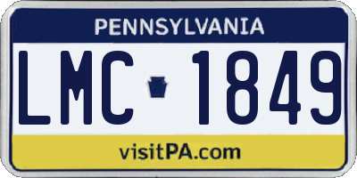 PA license plate LMC1849