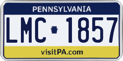PA license plate LMC1857