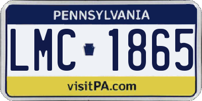 PA license plate LMC1865