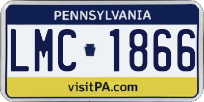 PA license plate LMC1866
