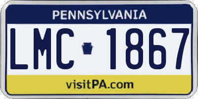 PA license plate LMC1867