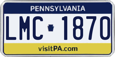PA license plate LMC1870