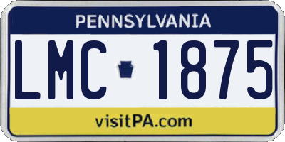 PA license plate LMC1875