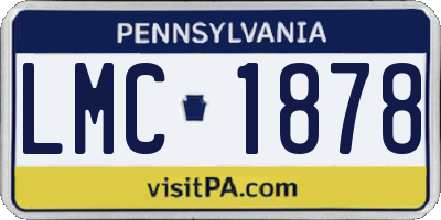 PA license plate LMC1878