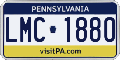PA license plate LMC1880