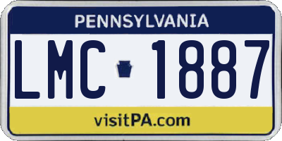 PA license plate LMC1887