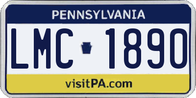 PA license plate LMC1890