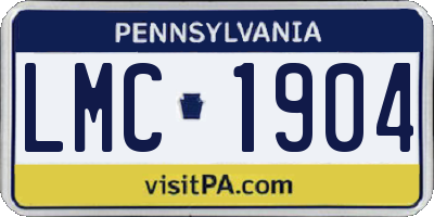 PA license plate LMC1904