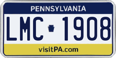 PA license plate LMC1908