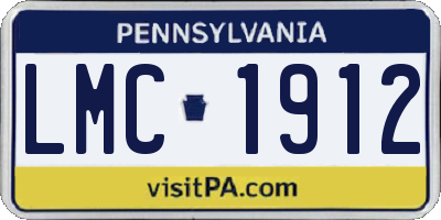 PA license plate LMC1912