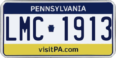 PA license plate LMC1913