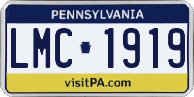 PA license plate LMC1919