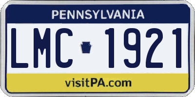 PA license plate LMC1921