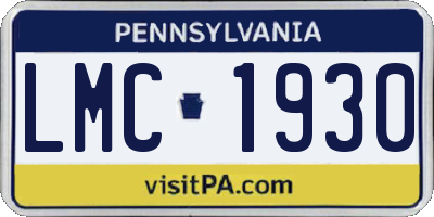 PA license plate LMC1930
