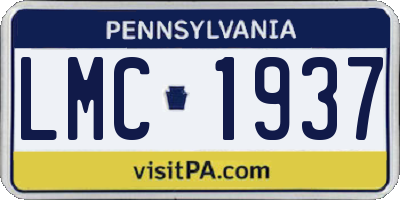 PA license plate LMC1937