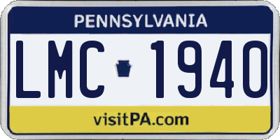PA license plate LMC1940