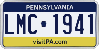 PA license plate LMC1941