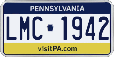 PA license plate LMC1942