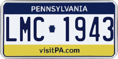 PA license plate LMC1943