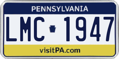 PA license plate LMC1947