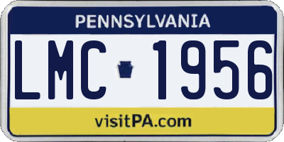 PA license plate LMC1956