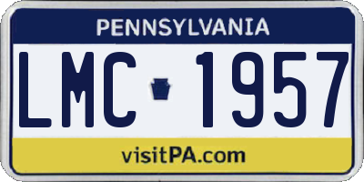 PA license plate LMC1957