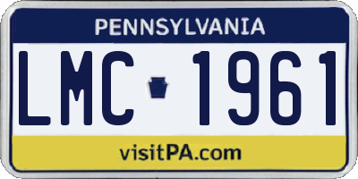 PA license plate LMC1961
