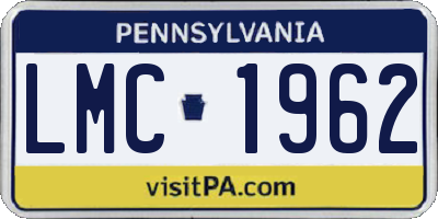 PA license plate LMC1962