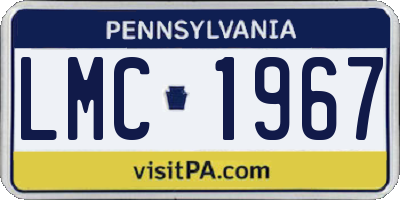 PA license plate LMC1967
