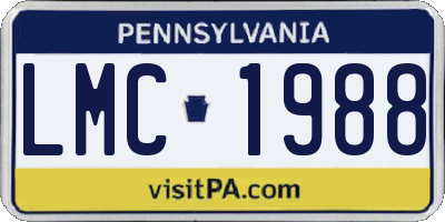 PA license plate LMC1988