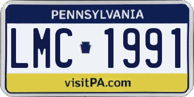 PA license plate LMC1991