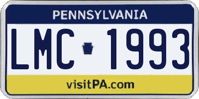 PA license plate LMC1993