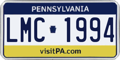 PA license plate LMC1994