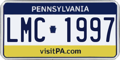 PA license plate LMC1997