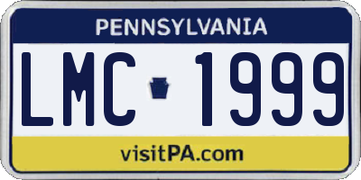 PA license plate LMC1999