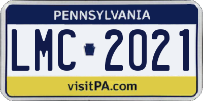 PA license plate LMC2021