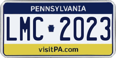 PA license plate LMC2023