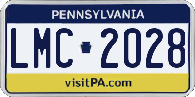 PA license plate LMC2028