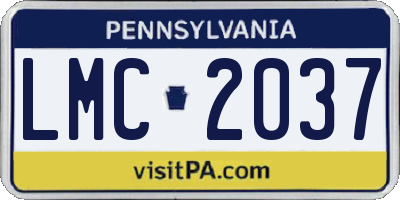 PA license plate LMC2037