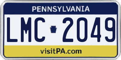 PA license plate LMC2049