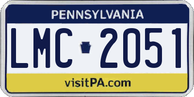 PA license plate LMC2051