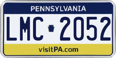 PA license plate LMC2052