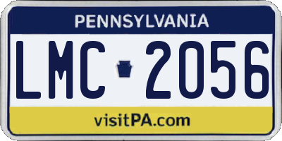PA license plate LMC2056