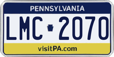 PA license plate LMC2070